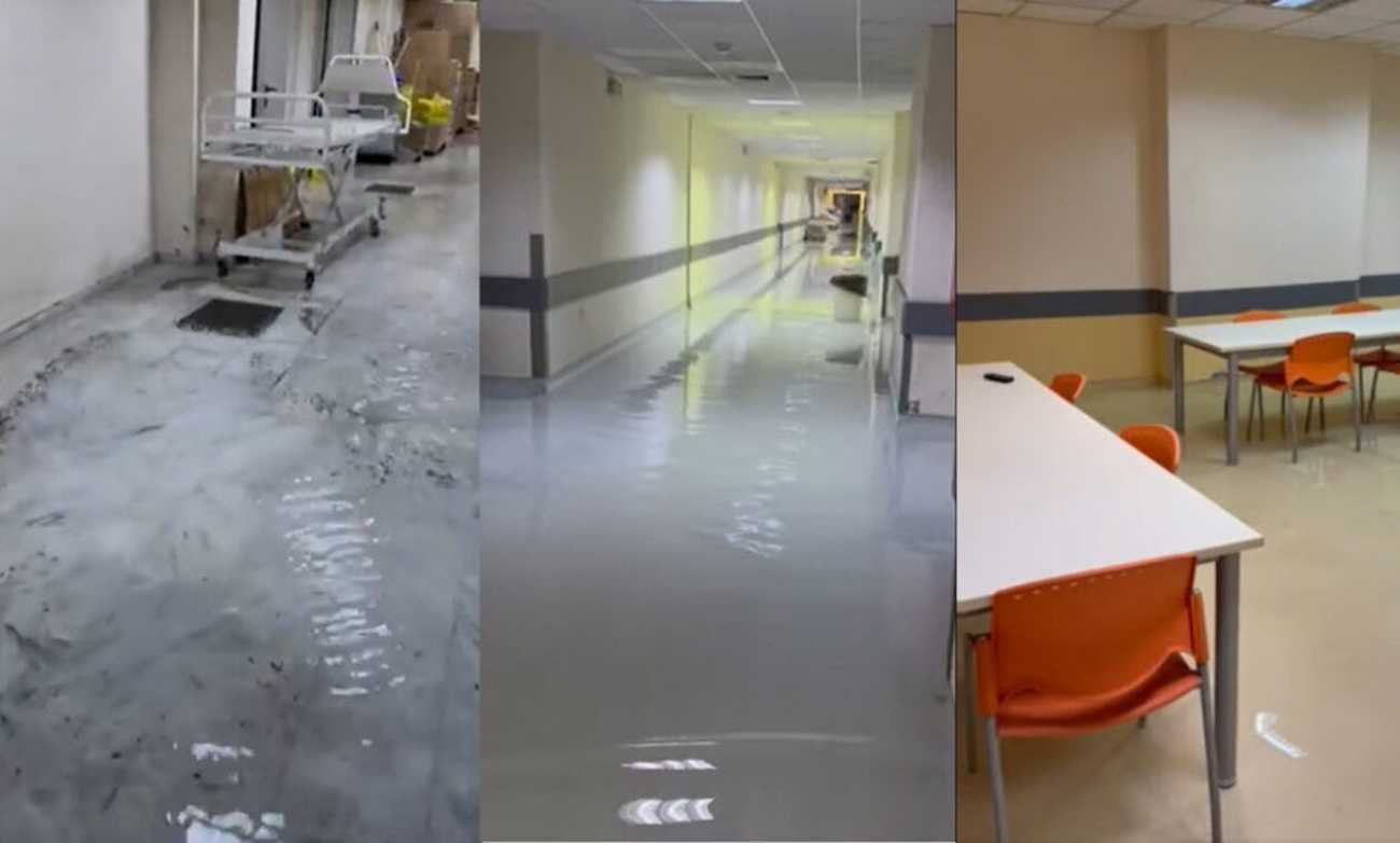Εικόνες χάους στον Βόλο: Πλημμύρισε ξανά το νοσοκομείο
